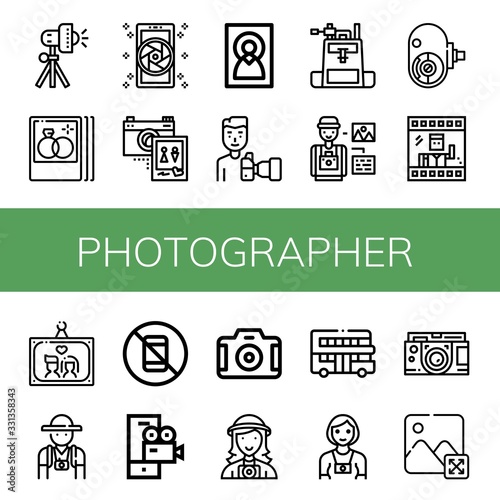 photographer simple icons set