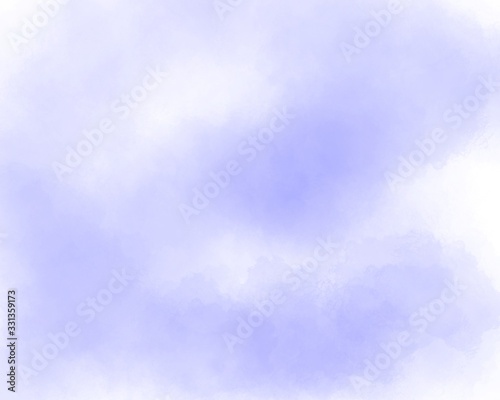Watercolor brush texture background. Blue color paint stain splash water pattern on white paper.
