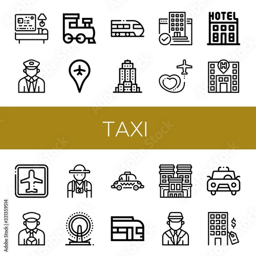 taxi simple icons set