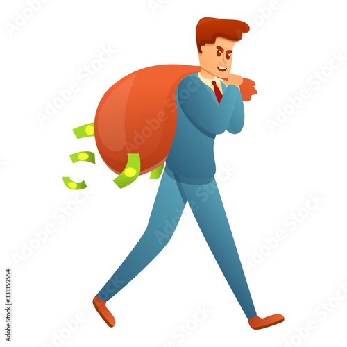 Stealing money icon. Cartoon of stealing money vector icon for web design isolated on white background