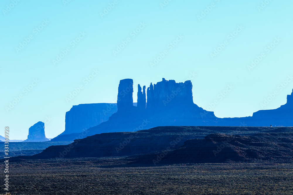 View to the Red Rocks in the Monument Valley, USA