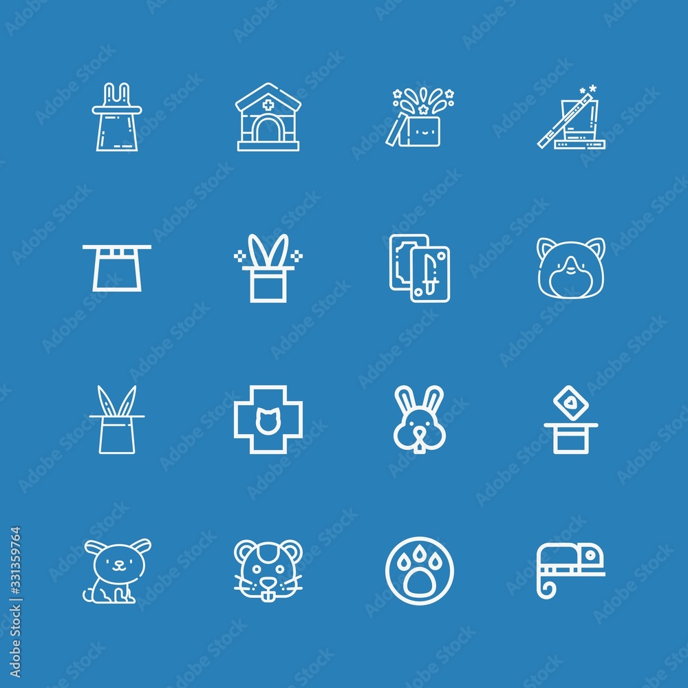 Editable 16 rabbit icons for web and mobile