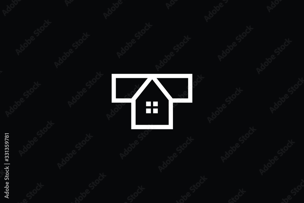 Logo design of T in vector for construction, home, real estate, building, property. Minimal awesome trendy professional logo design template on black background. Logo design of T in vector for construction, home, real estate, building, property. Minimal awesome trendy professional logo design template on black background.
