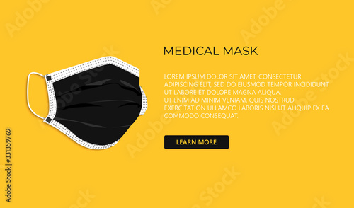 Protective breathing medical respirator mask against the virus. Stop coronavirus. Coronavirus outbreak. Medical concept. Vector illustration EPS 10