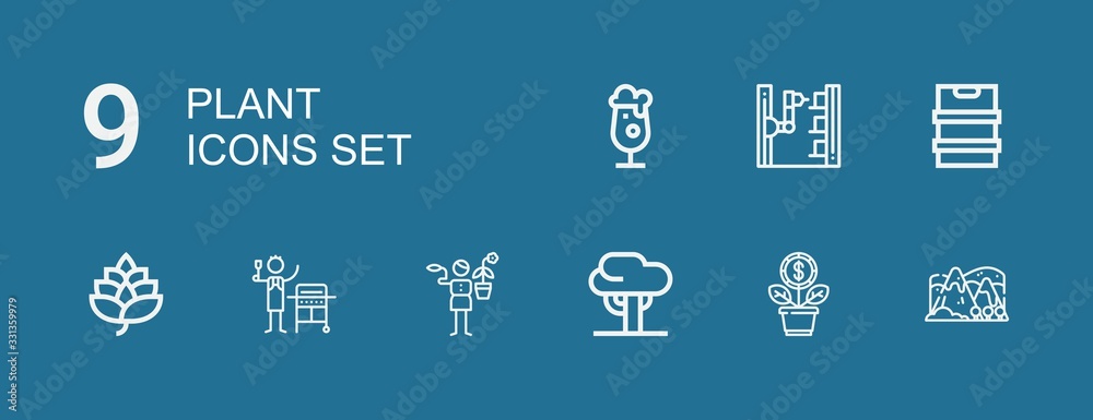 Editable 9 plant icons for web and mobile Editable 9 plant icons for web and mobile