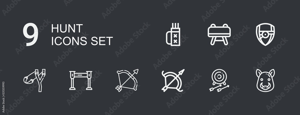 Editable 9 hunt icons for web and mobile Editable 9 hunt icons for web and mobile