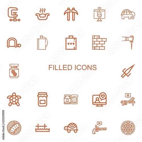 Editable 22 filled icons for web and mobile