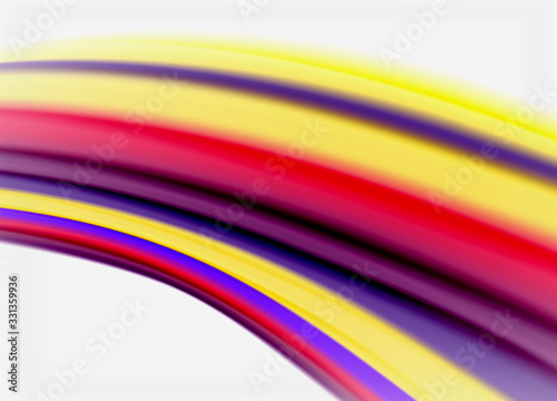 Wave lines abstract background, smooth silk design with rainbow style colors. Liquid fluid color waves. Vector Illustration © antishock