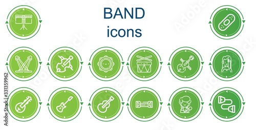 Editable 14 band icons for web and mobile
