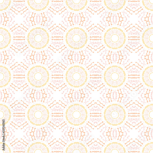 Unobtrusive abstract geometric seamless pattern background for text. Nice light pattern with pink flowers. Repeat wallpaper, seamless texture. Vector illustration design for wrapped paper, fabric.