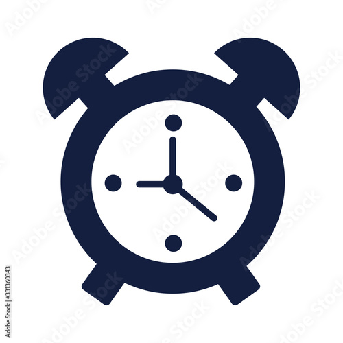 alarm clock time silhouette style