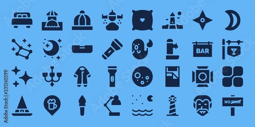 night icon set