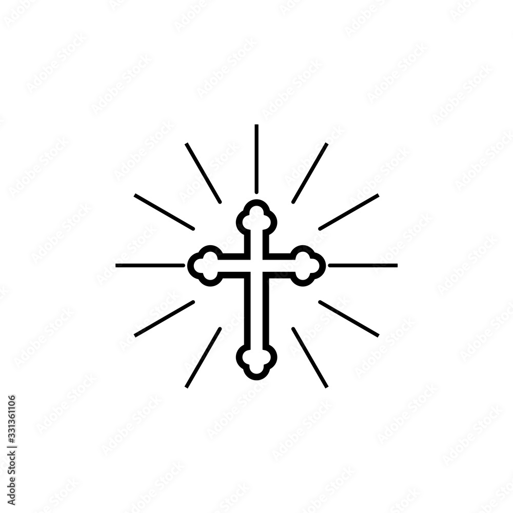 Christian Cross icon. Christian Cross on white background Christian Cross icon. Christian Cross on white background