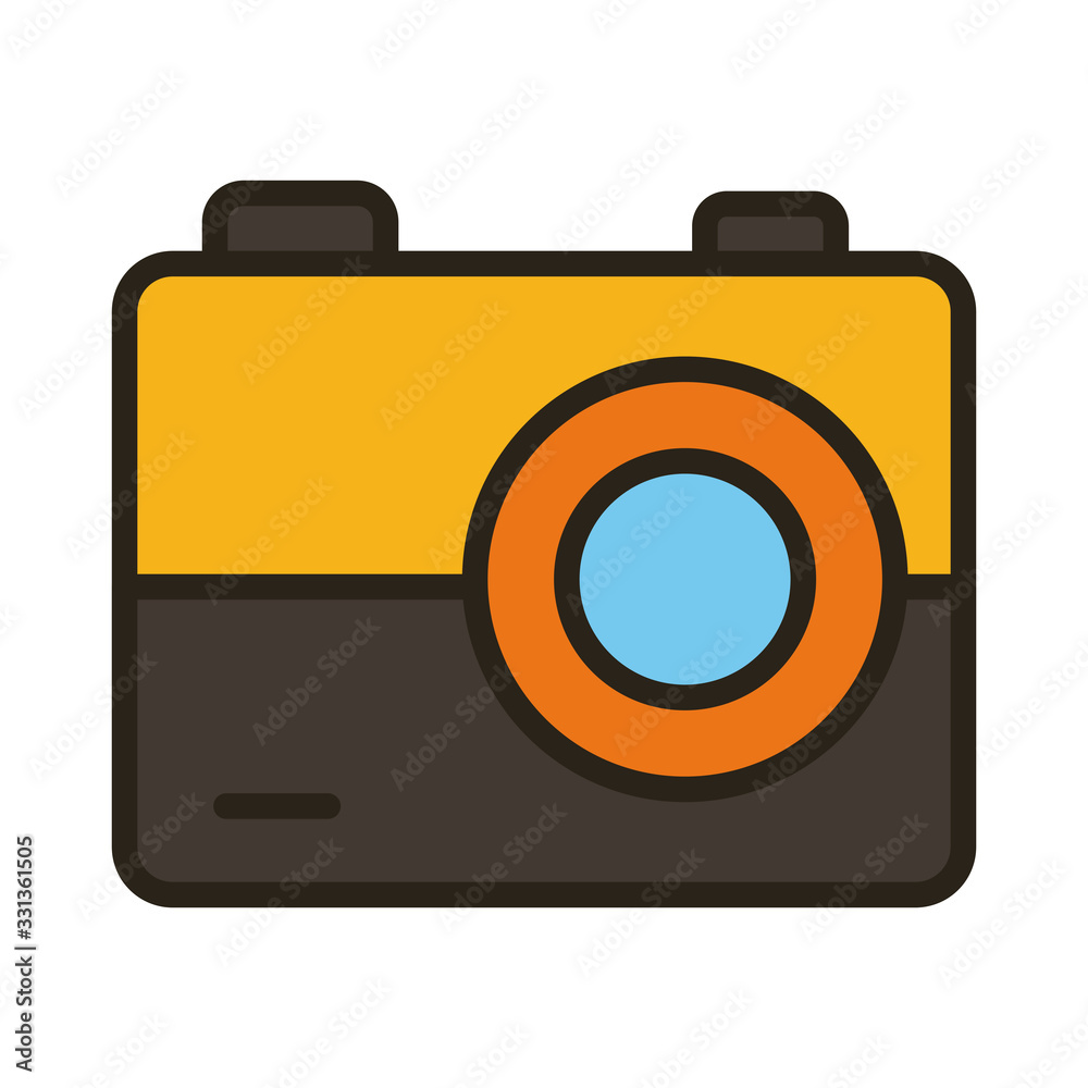 camera photographic line and fill style icon camera photographic line and fill style icon