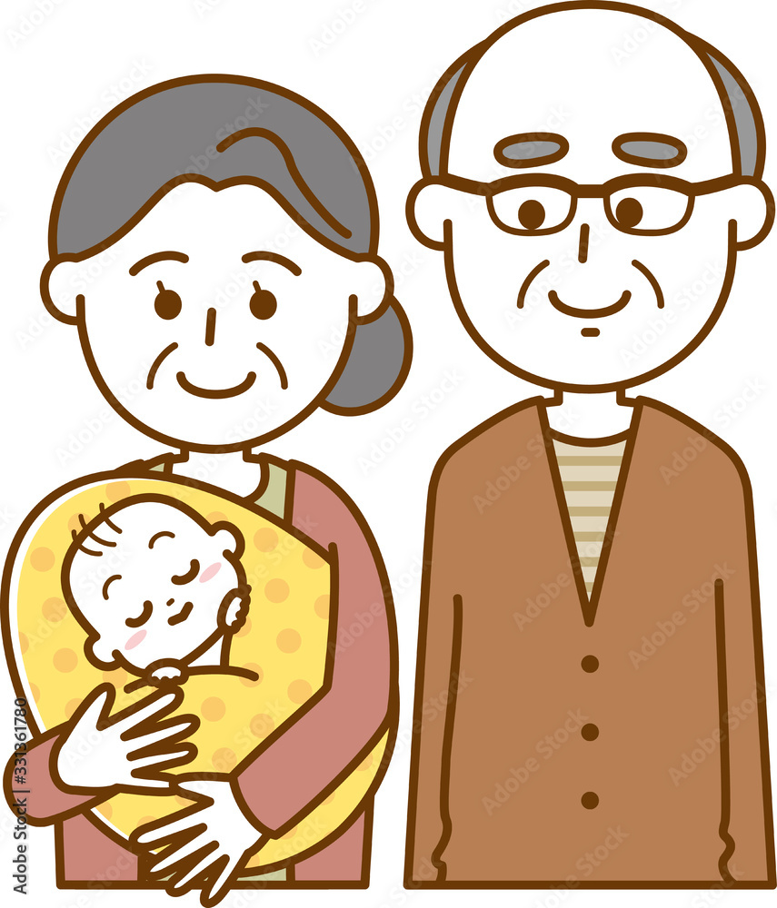 孫を抱っこしているおばあさんとおじいさんのイメージイラスト Stock ベクター Adobe Stock 孫を抱っこしているおばあさんとおじいさんのイメージイラスト Stock ベクター Adobe Stock
