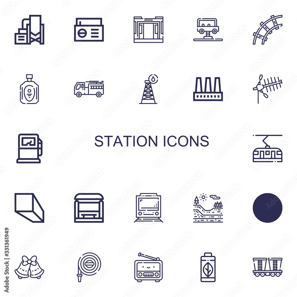 Fototapeta premium Editable 22 station icons for web and mobile