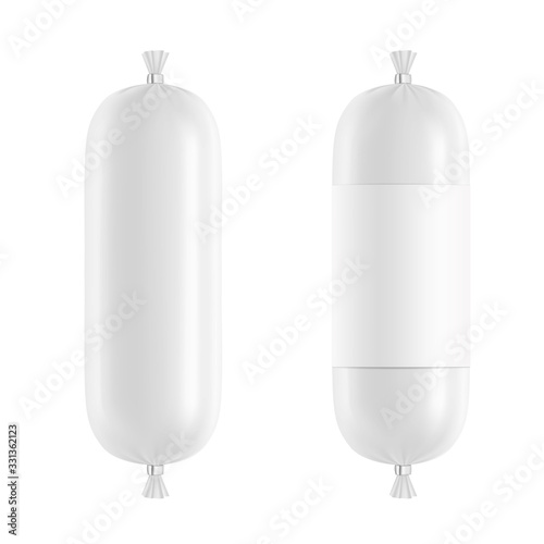 Sausages isolated on white background. Vector illustration. Ready for your design. EPS10.	