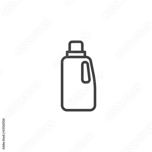Detergent bottle line icon. linear style sign for mobile concept and web design. Laundry detergent outline vector icon. Symbol, logo illustration. Vector graphics