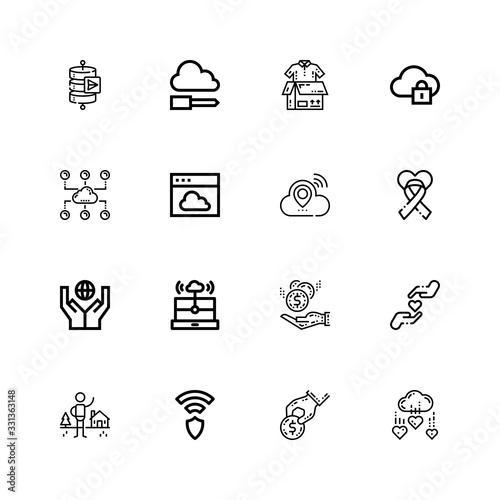 Editable 16 sharing icons for web and mobile