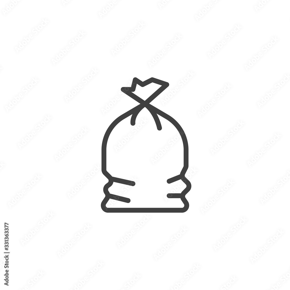 Plastic garbage bag line icon. linear style sign for mobile concept and