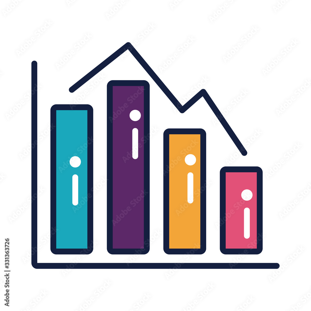 infographic statistics bars line and fill style infographic statistics bars line and fill style