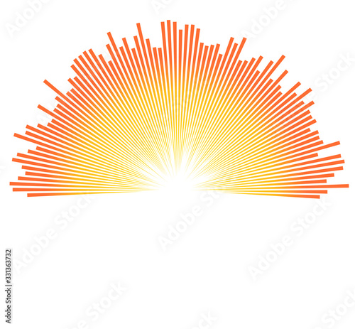 Hot with space rays sun light burst design element02