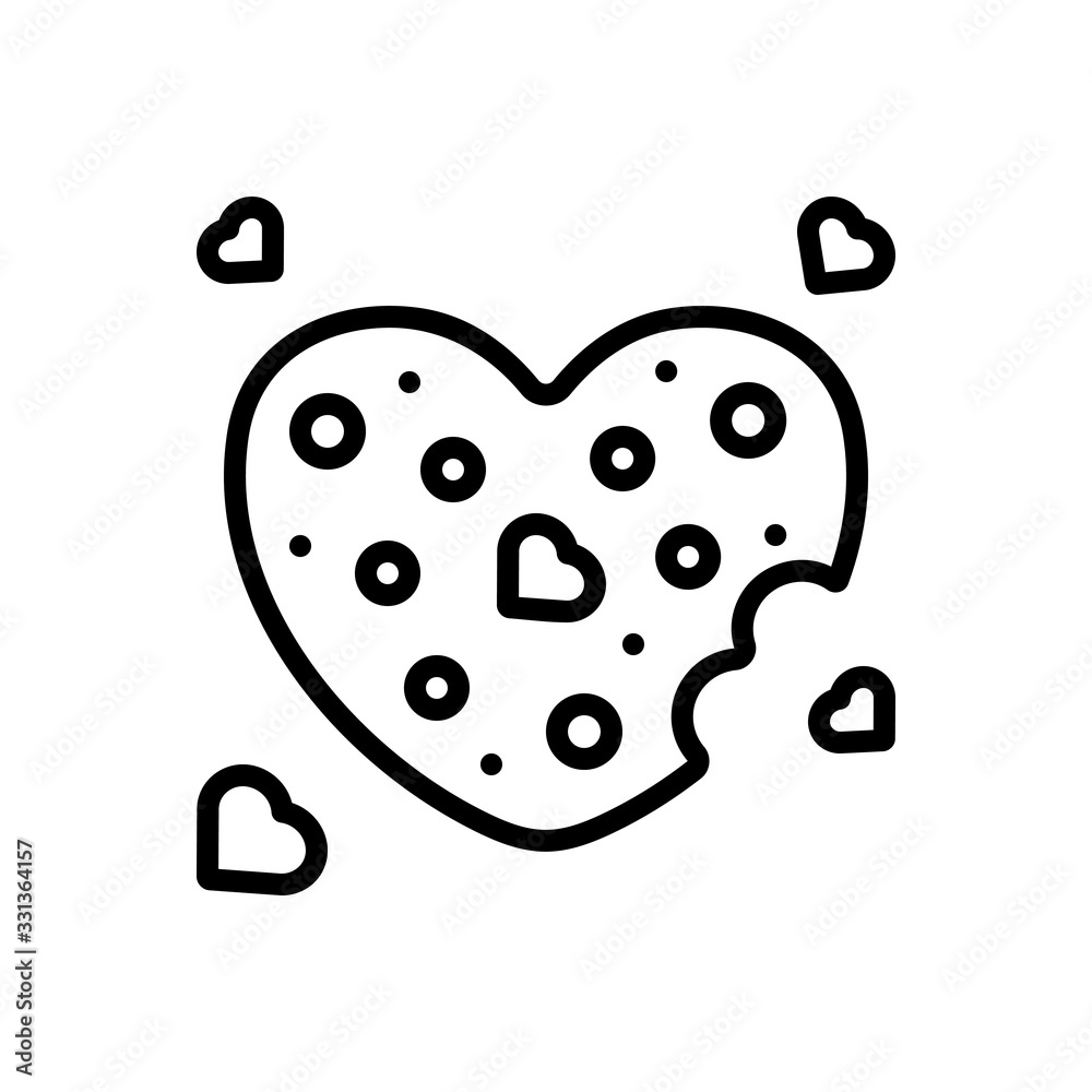 Black line icon for chocolate day Black line icon for chocolate day