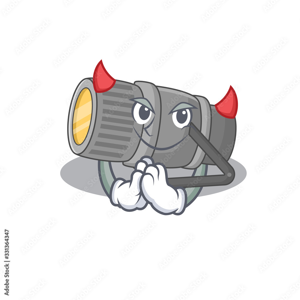 A picture of underwater flashlight in devil cartoon design A picture of underwater flashlight in devil cartoon design