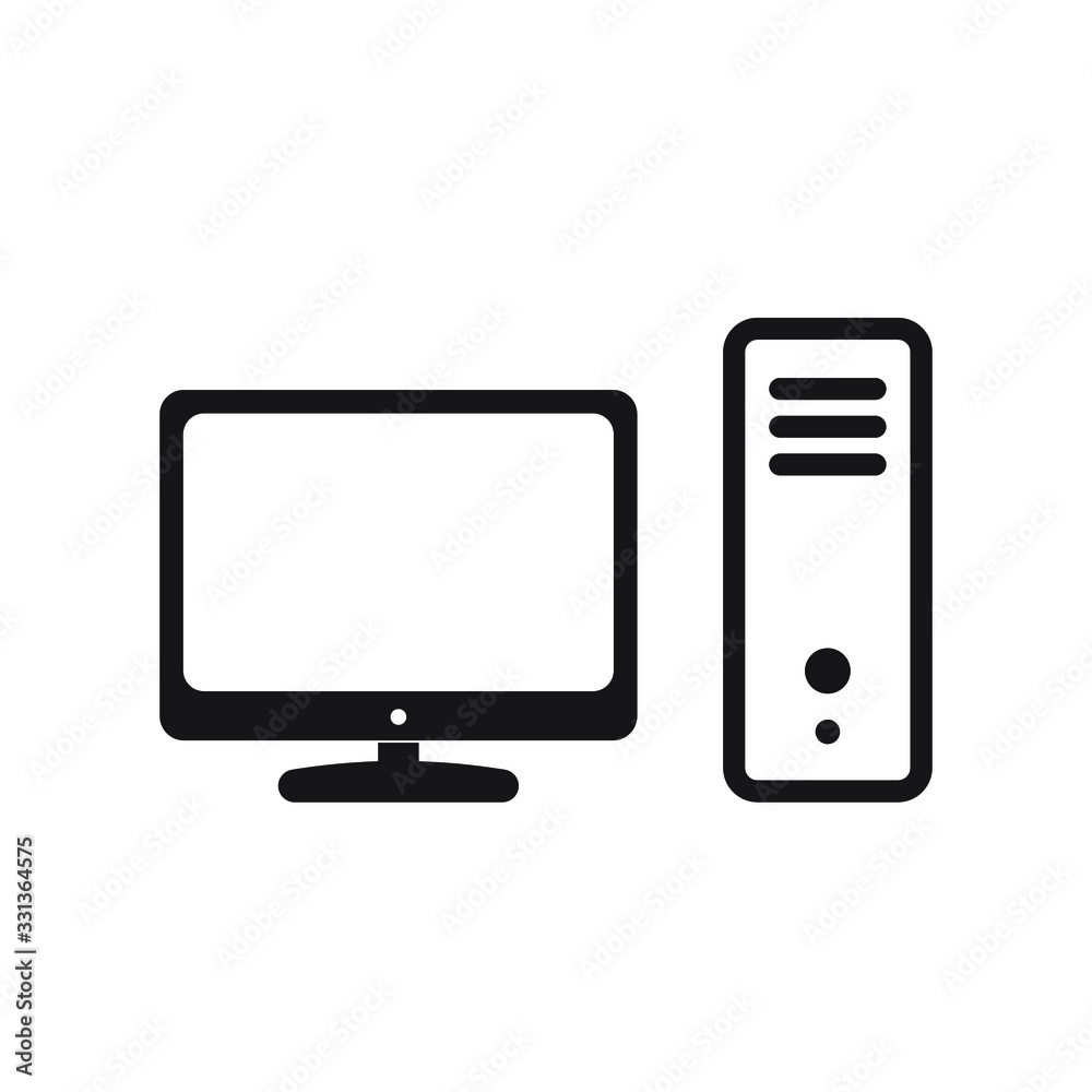 Computer desktop vector icon, pc symbol. Computer desktop vector icon, pc symbol.