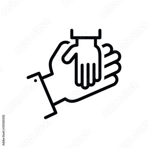 Black line icon for rely