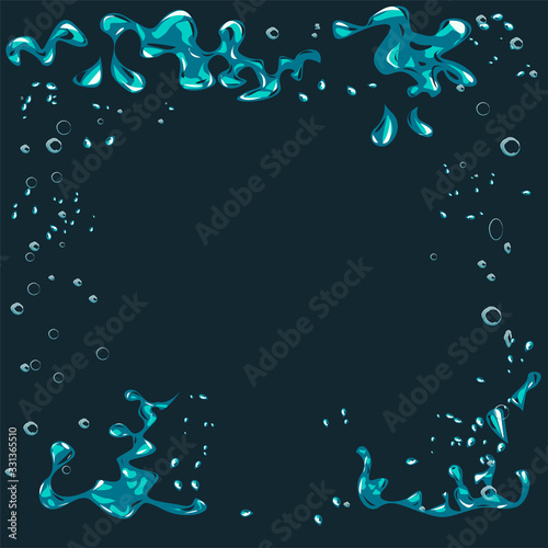 Background in the form of water drops on blue