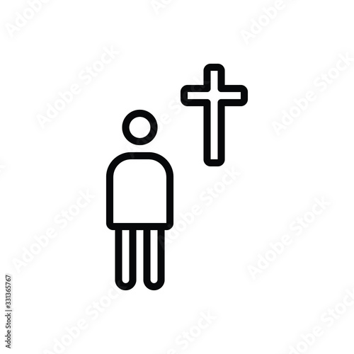 Black line icon for devote