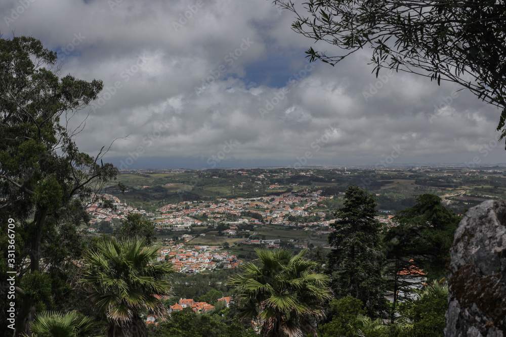 View from Sintra in Portugal down to the valleys. No castles are visible.