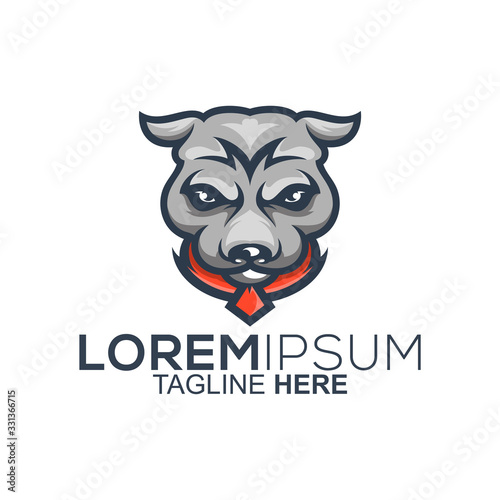 dog head logo design vector