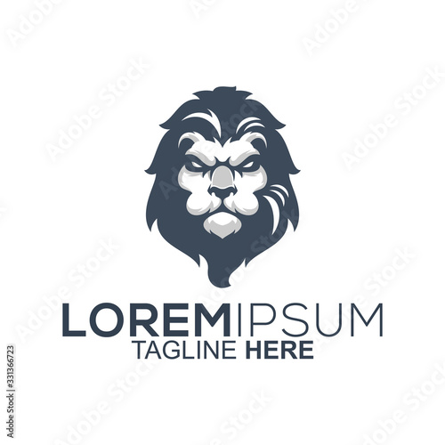 lion head logo design vector