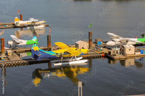 Colorfull seaplane in the harbour of Vancouver photo