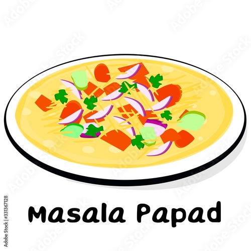 Masala Papad Gujarati Food Vector