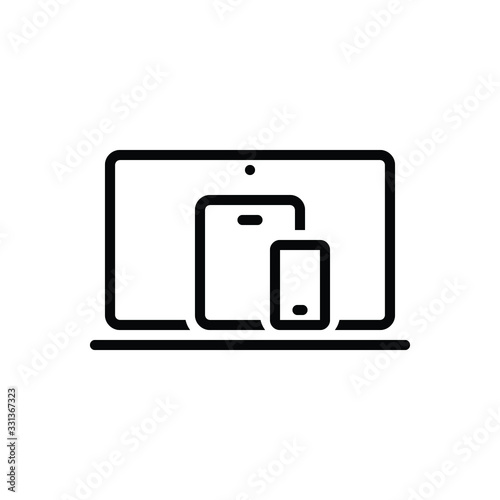 Black line icon for device