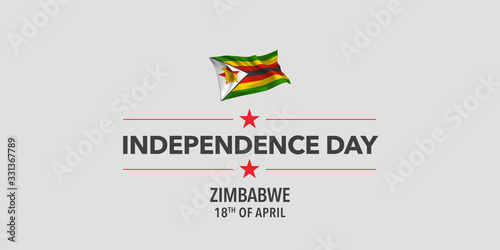 Free Download Zimbabwe independence day greeting card, banner, vector illustration - GFXLoad