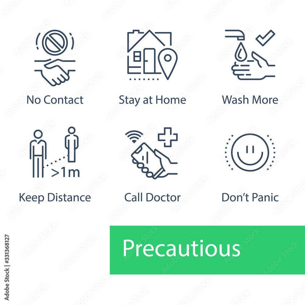 Virus outbreak precautions, preventive measures, safety instructions, pandemic quarantine, warning advice Virus outbreak precautions, preventive measures, safety instructions, pandemic quarantine, warning advice