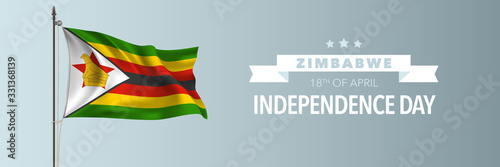 Free Download Zimbabwe happy independence day greeting card, banner vector illustration - GFXLoad