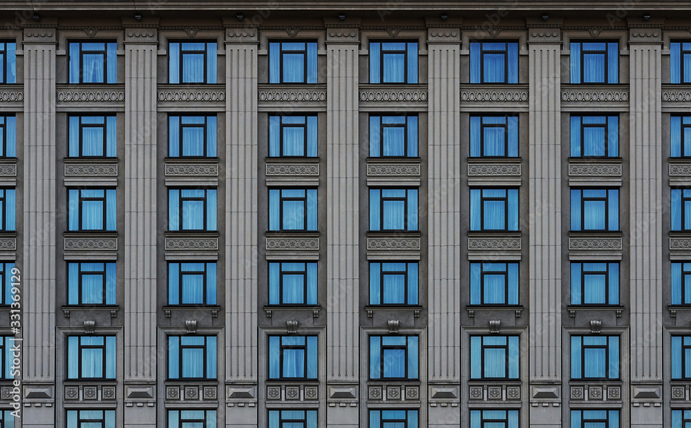blue windows background of classic style building