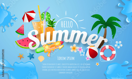 Spring Summer poster, banner  vector illustration and design for poster card,