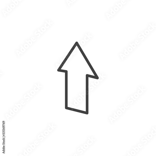 Arrow up line icon. linear style sign for mobile concept and web design. Upward arrow outline vector icon. Symbol  logo illustration. Vector graphics