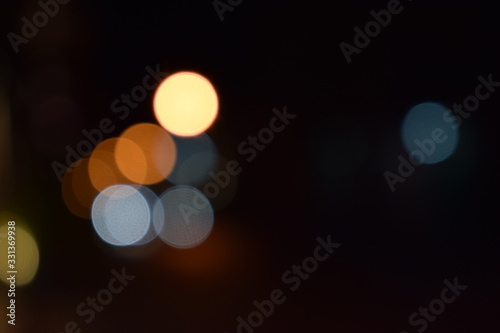 Nighttime multicolored bokeh and blurry images © piyakon