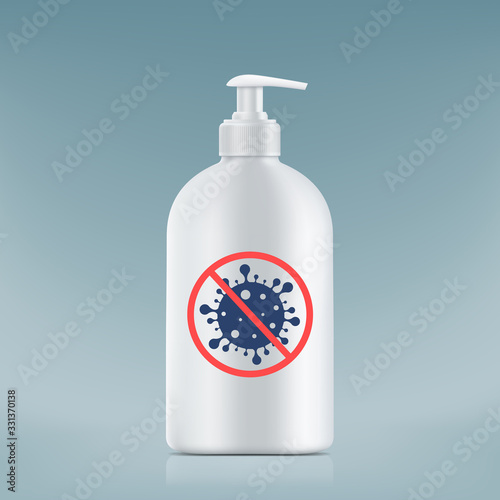 Hand sanitizer gel. Hygiene and prevention of coronavirus.