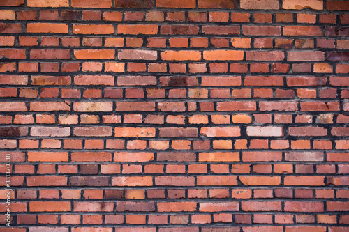 old red brick wall background - texture of brickwall