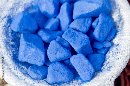 Fényképezés Cobalt stones, display, medina market, Morocco