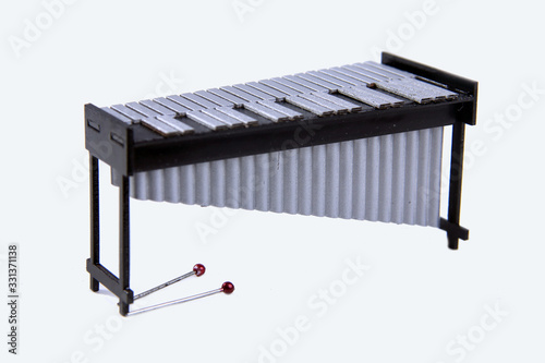vibraphone and drumsticks isolated on white background