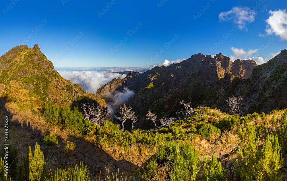 Panorama - Pico Ruivo and Pico do Arierio - Madeira Portugal